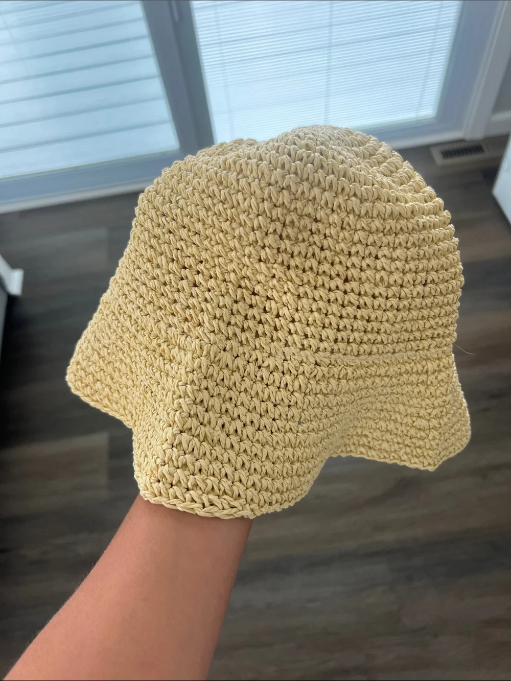 Crocheted 'bride' Bucket Hat in Pale Yellow